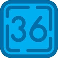 Thirty Six Blue Line Filled Icon vector