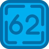 Sixty Two Blue Line Filled Icon vector