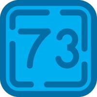 Seventy Three Blue Line Filled Icon vector