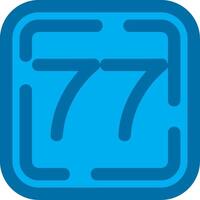 Seventy Seven Blue Line Filled Icon vector