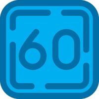 Sixty Blue Line Filled Icon vector