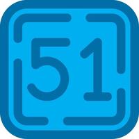 Fifty One Blue Line Filled Icon vector