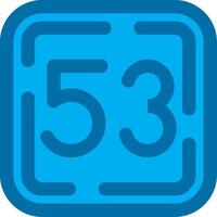 Fifty Three Blue Line Filled Icon vector