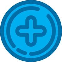 Plus sign Blue Line Filled Icon vector