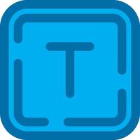 Letter t Blue Line Filled Icon vector