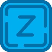 Letter z Blue Line Filled Icon vector