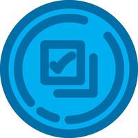 Checkmark Blue Line Filled Icon vector