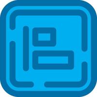 Left allignment Blue Line Filled Icon vector