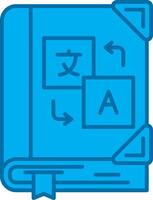 Language learning Blue Line Filled Icon vector