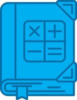 matemáticas azul línea lleno icono vector