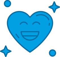 sonrisa azul línea lleno icono vector