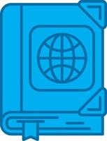 Atlas Blue Line Filled Icon vector