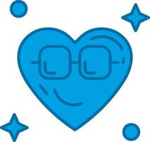 Cool Blue Line Filled Icon vector