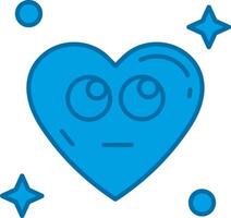 Rolling eyes Blue Line Filled Icon vector