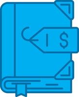 Sale tag Blue Line Filled Icon vector