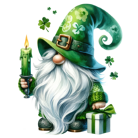 AI generated St. Patrick's Day Themed Gnome Illustration png