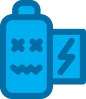 Battery dead Blue Line Filled Icon vector