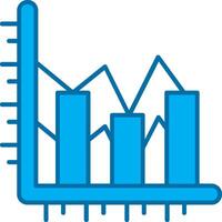 Bar chart Blue Line Filled Icon vector