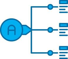 relación azul línea lleno icono vector