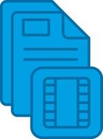 Film Blue Line Filled Icon vector