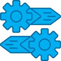 Gear Blue Line Filled Icon vector