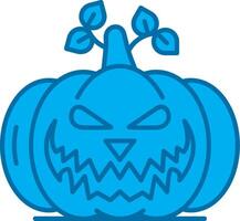 Pumpkin Blue Line Filled Icon vector