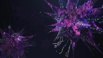 3D render bacteria virus moving render video