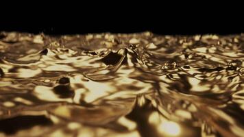 animatie van gouden golven Aan een zwart achtergrond video