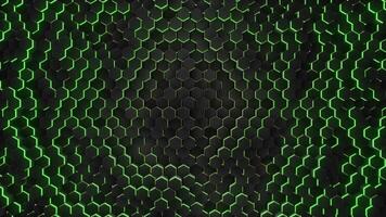 Abstract hexagon with neon geometry background video