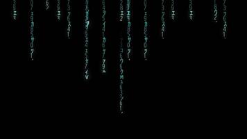 Falling blue matrix code video