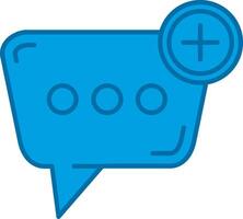 New message Blue Line Filled Icon vector