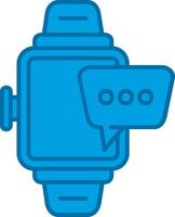 Smartwatch Blue Line Filled Icon vector