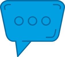 Message Blue Line Filled Icon vector