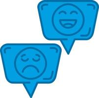 Emojis Blue Line Filled Icon vector