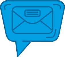 Mail Blue Line Filled Icon vector