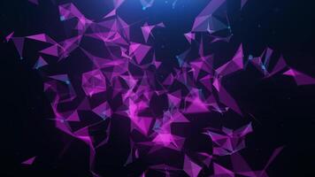 Abstract pink plexus triangle background video