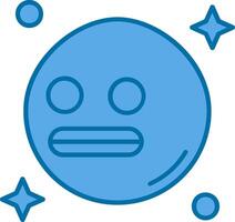 Shocked Blue Line Filled Icon vector
