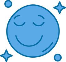Relieved Blue Line Filled Icon vector
