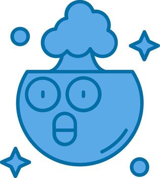 explotando azul línea lleno icono vector