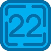 Twenty Two Blue Line Filled Icon vector