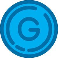 Letter g Blue Line Filled Icon vector