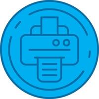 print Blue Line Filled Icon vector