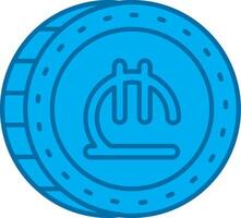 Lari Blue Line Filled Icon vector