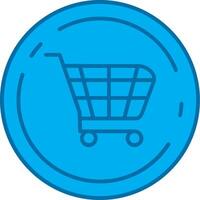 Shopping cart Blue Line Filled Icon vector