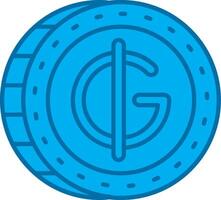 Guarani Blue Line Filled Icon vector