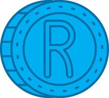 Rand Blue Line Filled Icon vector
