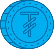 Tugrik Blue Line Filled Icon vector