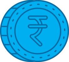 Ruppee Blue Line Filled Icon vector