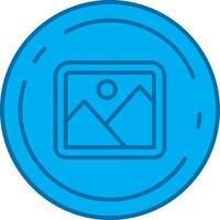 Image Blue Line Filled Icon vector