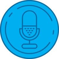 Microphone Blue Line Filled Icon vector